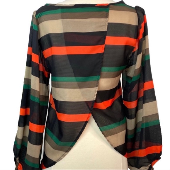 NBW Coco love sheer striped top with slit back - Picture 5 of 7